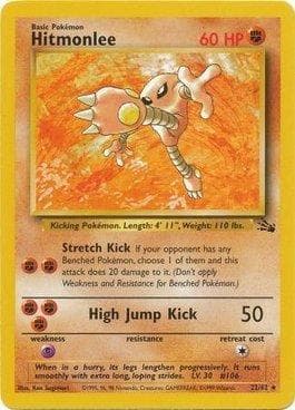 Carta Hitmonlee (22/62) do set Fóssil — Pokémon TCG | Bynx