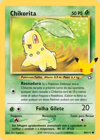 Carta Chikorita (Oversized) (54/25) do set Liga BR — FPP — Pokémon TCG | Bynx