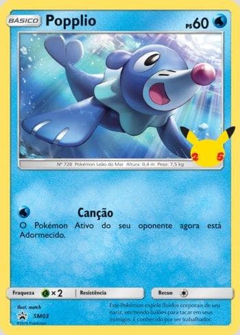 Carta Popplio (Oversized) (SM03/25) do set Liga BR — FPP — Pokémon TCG | Bynx