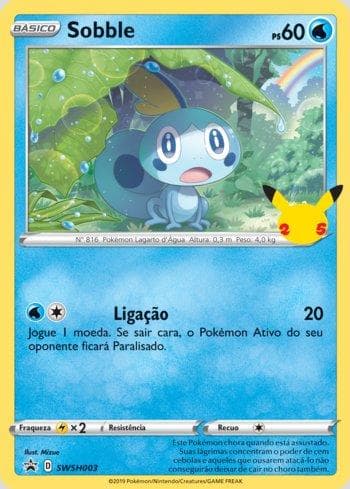 Carta Sobble (Oversized) (SWSH03/25) do set Liga BR — FPP — Pokémon TCG | Bynx