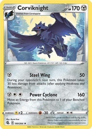 Carta Corviknight (190/264) do set Golpe Fusão — Pokémon TCG | Bynx