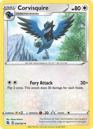 Carta Corvisquire (220/264) do set Golpe Fusão — Pokémon TCG | Bynx