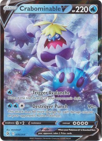 Carta Crabominable-V (76/264) do set Golpe Fusão — Pokémon TCG | Bynx