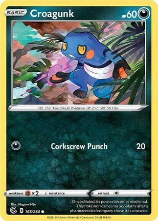 Carta Croagunk (165/264) do set Golpe Fusão — Pokémon TCG | Bynx