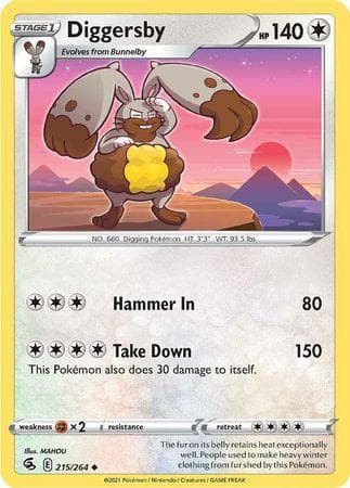Carta Diggersby (215/264) do set Golpe Fusão — Pokémon TCG | Bynx