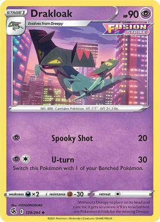 Carta Drakloak (129/264) do set Golpe Fusão — Pokémon TCG | Bynx