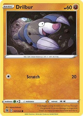 Carta Drilbur (147/264) do set Golpe Fusão — Pokémon TCG | Bynx