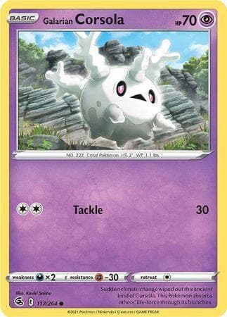 Carta Galarian Corsola (117/264) do set Golpe Fusão — Pokémon TCG | Bynx