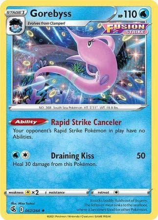 Carta Gorebyss (67/264) do set Golpe Fusão — Pokémon TCG | Bynx