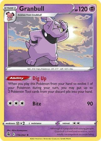 Carta Granbull (116/264) do set Golpe Fusão — Pokémon TCG | Bynx