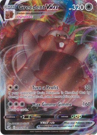Carta Greedent-VMAX (218/264) do set Golpe Fusão — Pokémon TCG | Bynx