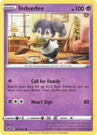 Carta Indeedee (127/264) do set Golpe Fusão — Pokémon TCG | Bynx