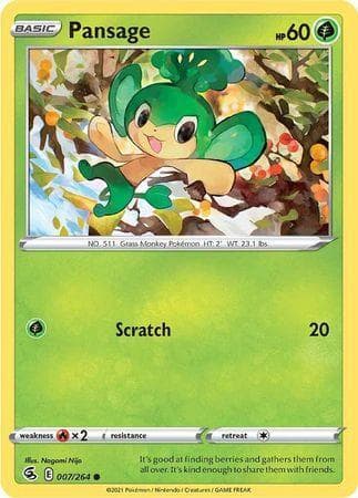 Carta Pansage (7/264) do set Golpe Fusão — Pokémon TCG | Bynx