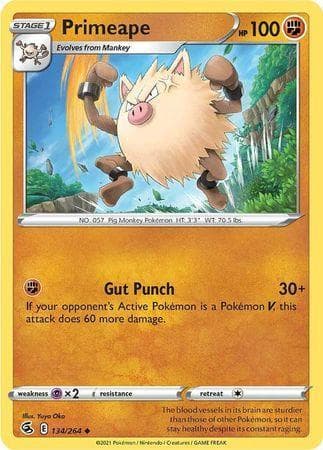 Carta Primeape (134/264) do set Golpe Fusão — Pokémon TCG | Bynx