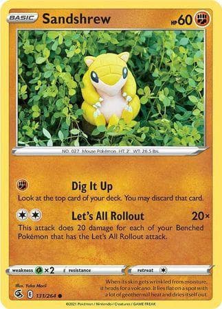 Carta Sandshrew (131/264) do set Golpe Fusão — Pokémon TCG | Bynx
