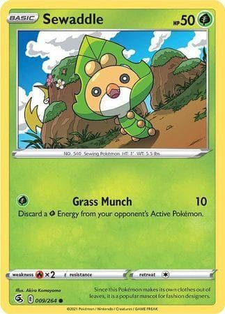 Carta Sewaddle (9/264) do set Golpe Fusão — Pokémon TCG | Bynx
