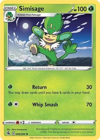 Carta Simisage (8/264) do set Golpe Fusão — Pokémon TCG | Bynx
