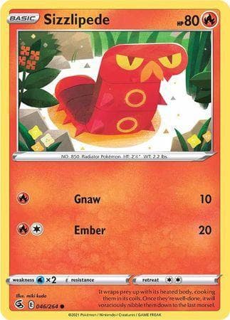 Carta Sizzlipede (46/264) do set Golpe Fusão — Pokémon TCG | Bynx