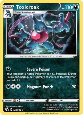 Carta Toxicroak (166/264) do set Golpe Fusão — Pokémon TCG | Bynx