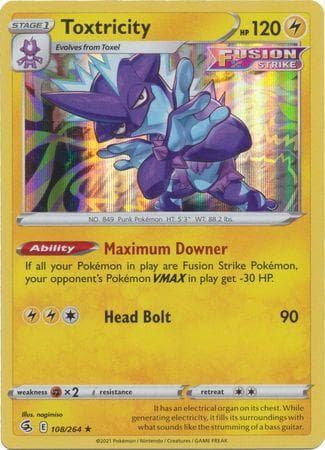 Carta Toxtricity (108/264) do set Golpe Fusão — Pokémon TCG | Bynx