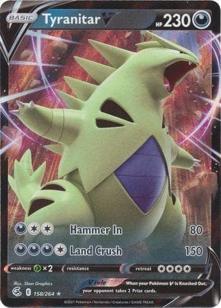 Carta Tyranitar-V (158/264) do set Golpe Fusão — Pokémon TCG | Bynx