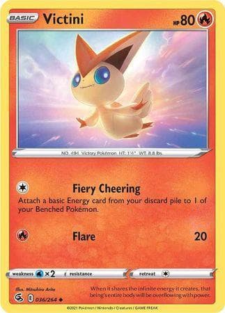 Carta Victini (36/264) do set Golpe Fusão — Pokémon TCG | Bynx