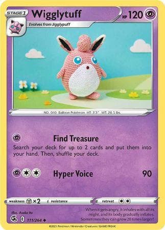 Carta Wigglytuff (111/264) do set Golpe Fusão — Pokémon TCG | Bynx