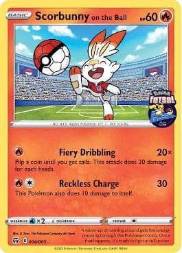 Scorbunny on the Ball (004/005) — Pokémon Futsal Collection