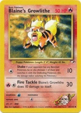 Carta Blaine's Growlithe (35/132) do set Gym Heroes — Pokémon TCG | Bynx