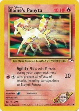 Carta Blaine's Ponyta (63/132) do set Gym Heroes — Pokémon TCG | Bynx