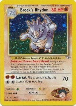 Carta Brock's Rhydon (2/132) do set Gym Heroes — Pokémon TCG | Bynx
