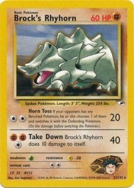 Carta Brock's Rhyhorn (22/132) do set Gym Heroes — Pokémon TCG | Bynx