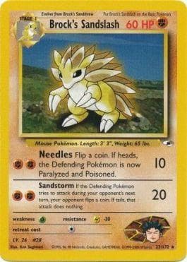 Carta Brock's Sandslash (23/132) do set Gym Heroes — Pokémon TCG | Bynx