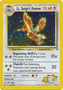 Carta Lt. Surge's Fearow (7/132) do set Gym Heroes — Pokémon TCG | Bynx