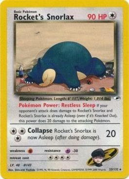 Carta Rocket's Snorlax (33/132) do set Gym Heroes — Pokémon TCG | Bynx