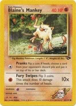 Carta Blaine's Mankey (63/132) do set Gym Challenge — Pokémon TCG | Bynx