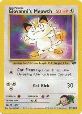 Carta Giovanni's Meowth (74/132) do set Gym Challenge — Pokémon TCG | Bynx