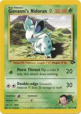 Carta Giovanni's Nidoran Female (75/132) do set Gym Challenge — Pokémon TCG | Bynx