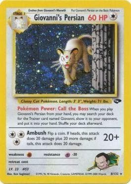 Carta Giovanni's Persian (8/132) do set Gym Challenge — Pokémon TCG | Bynx