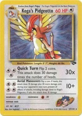 Carta Koga's Pidgeotto (27/132) do set Gym Challenge — Pokémon TCG | Bynx
