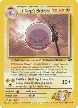 Carta Lt. Surge's Electrode (52/132) do set Gym Challenge — Pokémon TCG | Bynx
