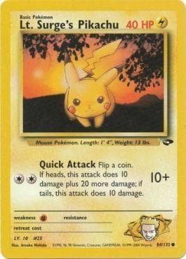 Lt. Surge's Pikachu (84/132) — Gym Challenge