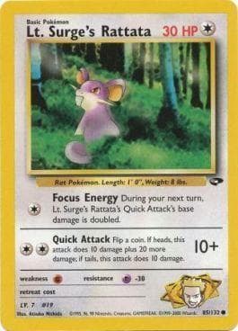 Carta Lt. Surge's Rattata (85/132) do set Gym Challenge — Pokémon TCG | Bynx