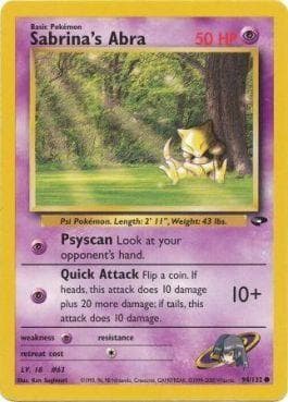 Carta Sabrina's Abra (94/132) do set Gym Challenge — Pokémon TCG | Bynx
