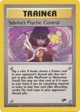 Carta Sabrina's Psychic Control (121/132) do set Gym Challenge — Pokémon TCG | Bynx