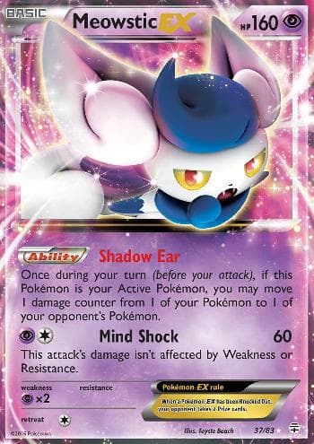 Carta Meowstic-EX (37/83) do set Gerações — Pokémon TCG | Bynx