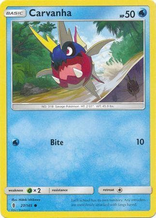 Carta Carvanha (27/145) do set Guardiões Ascendentes — Pokémon TCG | Bynx