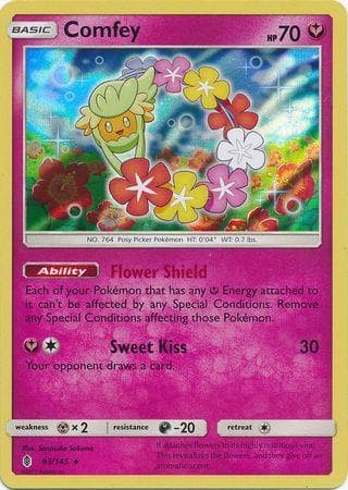 Carta Comfey (93/145) do set Guardiões Ascendentes — Pokémon TCG | Bynx