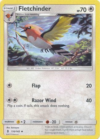Carta Fletchinder (110/145) do set Guardiões Ascendentes — Pokémon TCG | Bynx