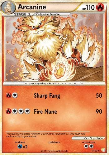 Carta Arcanine (1/123) do set HeartGold SoulSilver — Pokémon TCG | Bynx